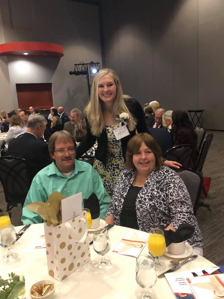 Mrs. Stenger with parents at Celebrate Excellence breakfast. 